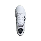 Tenis Adidas Unisex Grand Court Base 2.0 Ie8511 Blanco Negro Flores