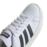 Tenis Adidas Unisex Grand Court Base 2.0 Ie8511 Blanco Negro Flores