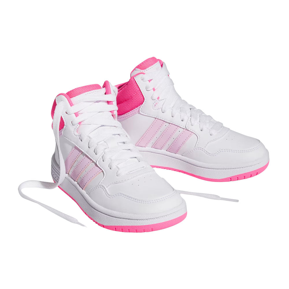 Calzado Adidas Niño Hoops Mid 3.0 K If2722 Blanco Rosa