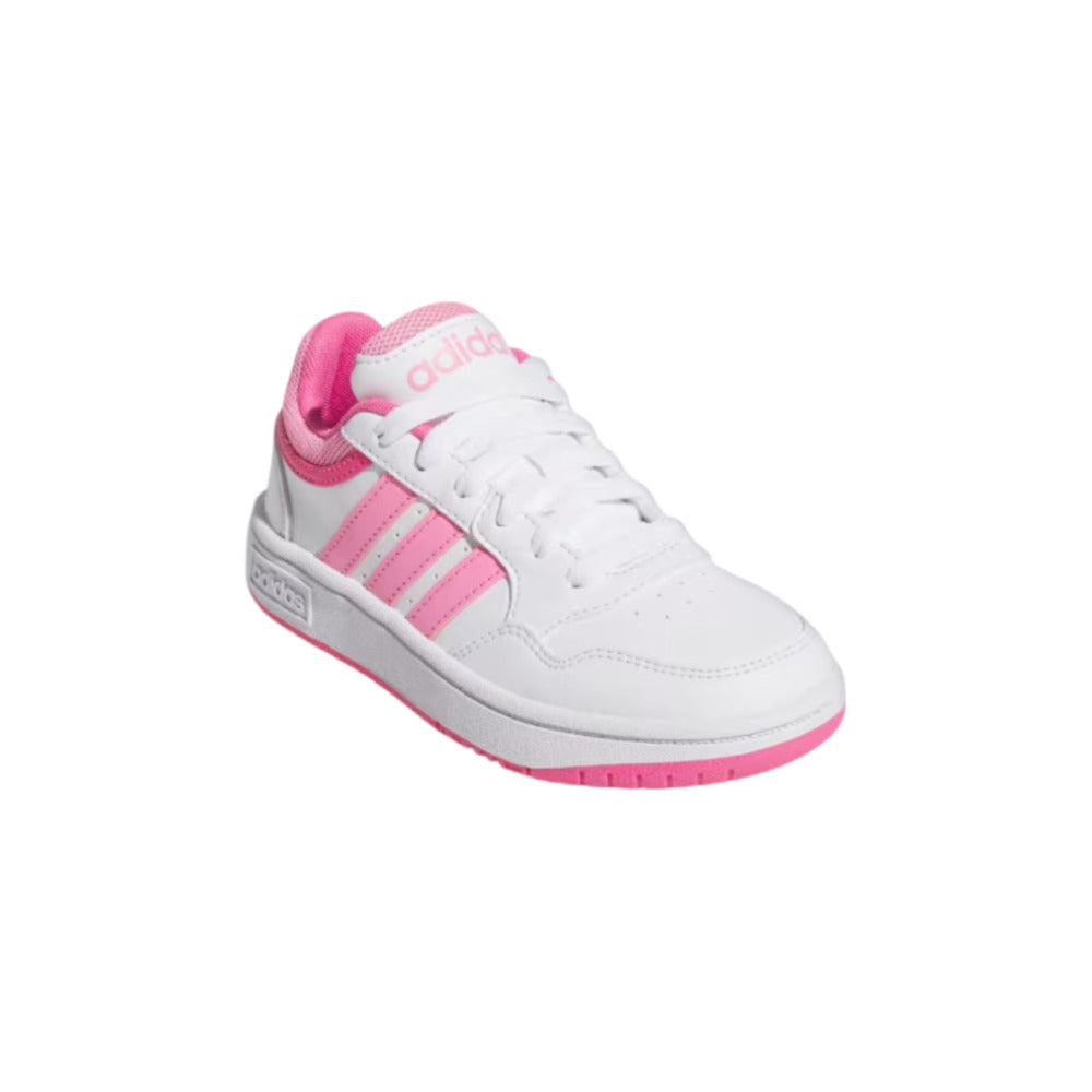 Tenis Adidas Niño Hoops 3.0 K Blanco Rosa