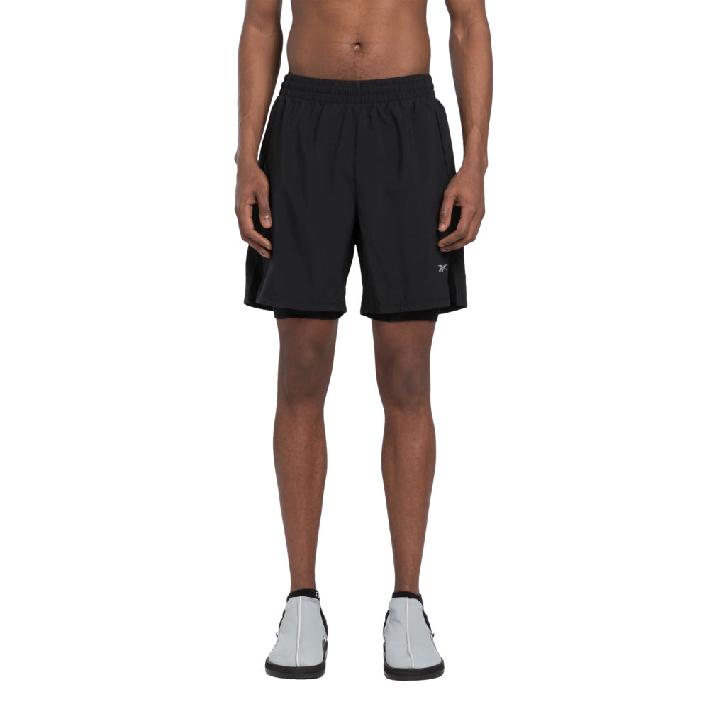 Short 2 en 1 Reebok para Hombre Running 2-1 Short Negro