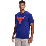 Playera Manga Corta Under Armour para Hombre Project Rock Brahma Bull SS Azul