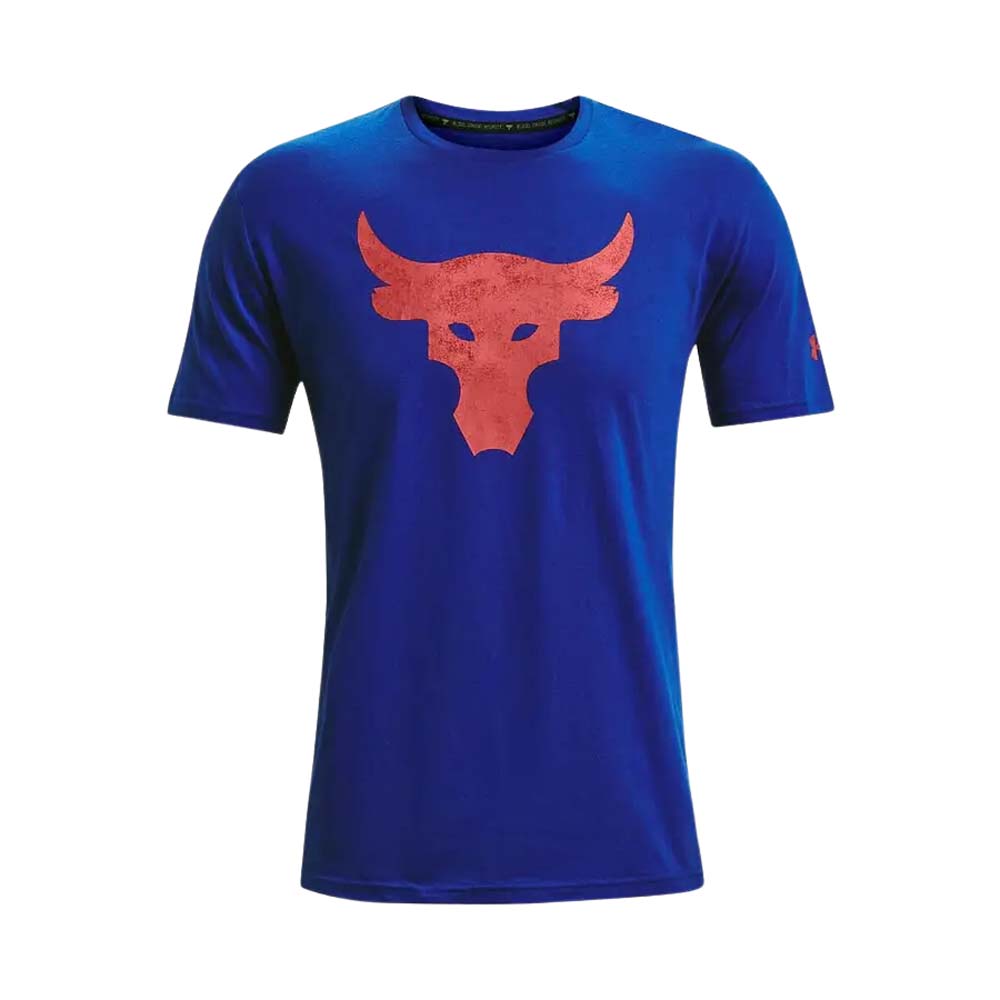 Playera Manga Corta Under Armour para Hombre Project Rock Brahma Bull SS Azul