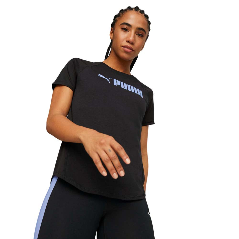 Playera Manga Corta Puma Para Mujer Fit Logo Tee Negro