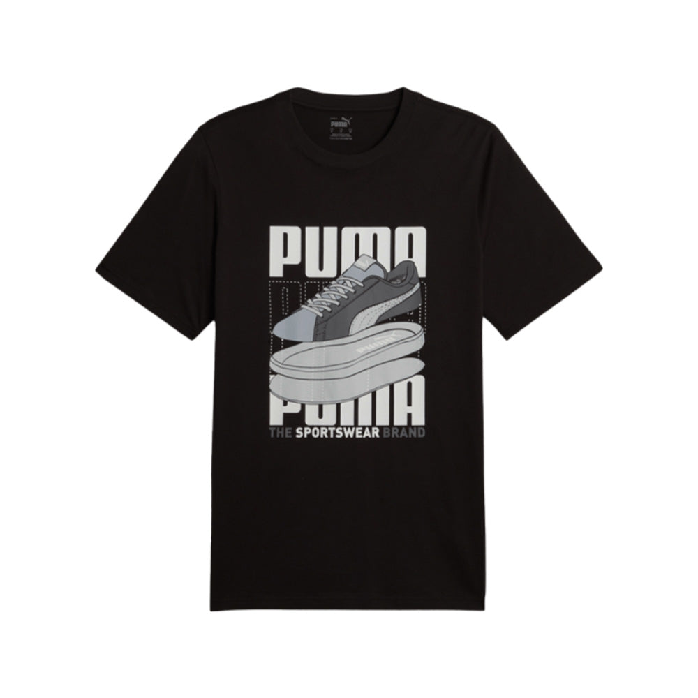 Playera Manga Corta Puma para Hombre Graphics Sneaker Tee Negro